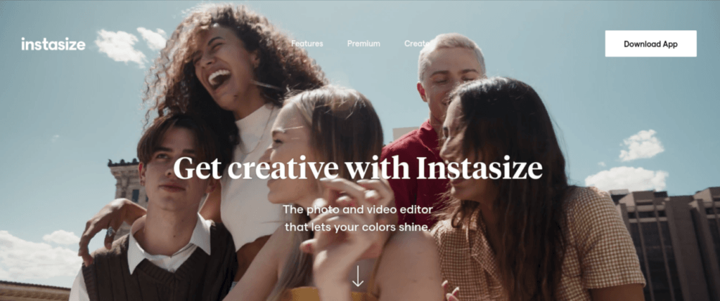 Instasize photo editor homepage