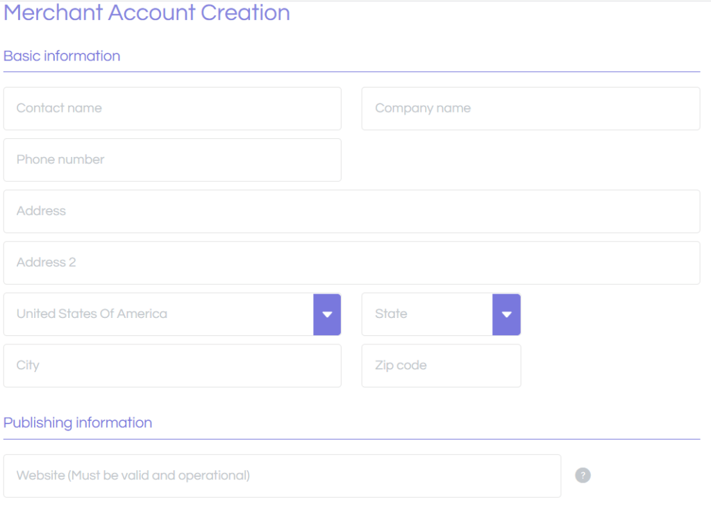 ShareASale sign-up form