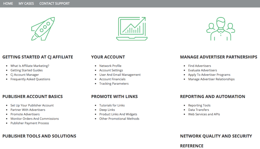 CJ Affiliate knowledge base.