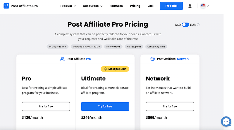 Post Affiliate Pro pricing. 